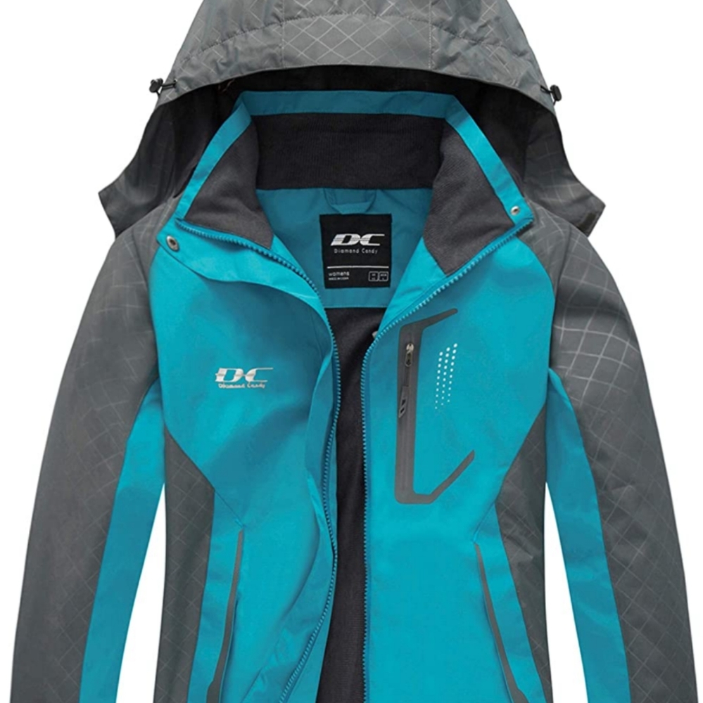 Diamond Candy Hooded Winter Rain Coat XXL